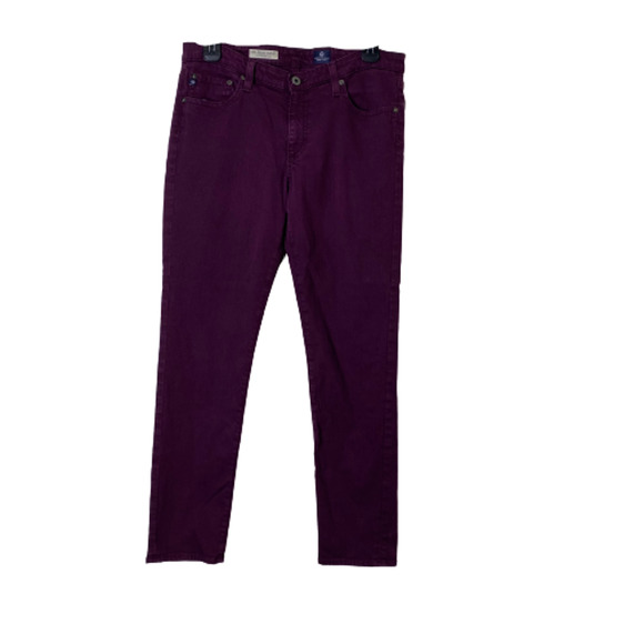 ANTHRO AG ADRIANO GOLDSCHMIED The Stevie Ankle Slim Straight Jeans Size 30R Plum - Picture 1 of 6